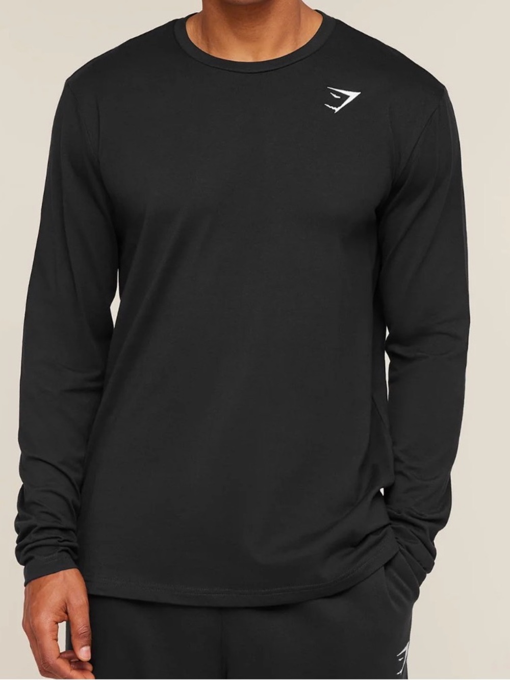Gymshark Men's Crest Long Sleeve T-Shirt - Black - Size M - NWOT